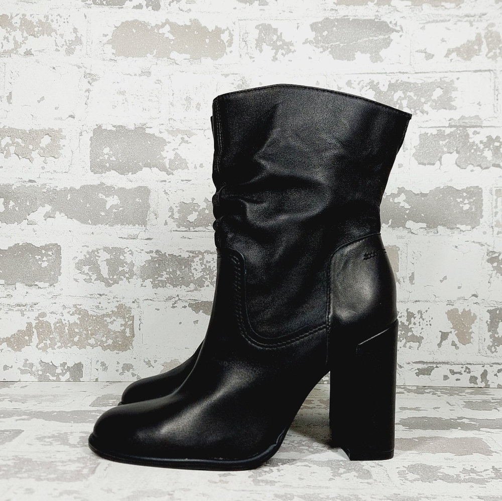 New Steve Madden Vector Leather Slouchy Booties H60